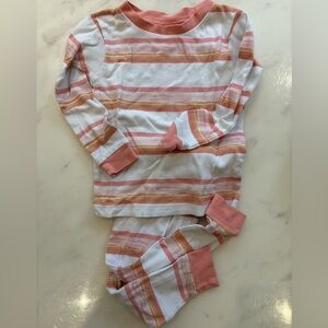 Burt's Bees Striped Kids Pajama Set - Pink, White, and Gold
